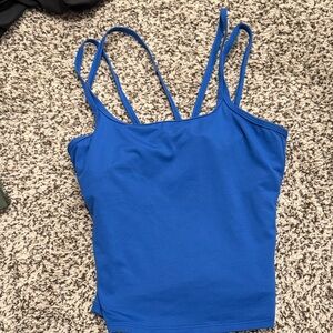 Blue Strappy Tank Top